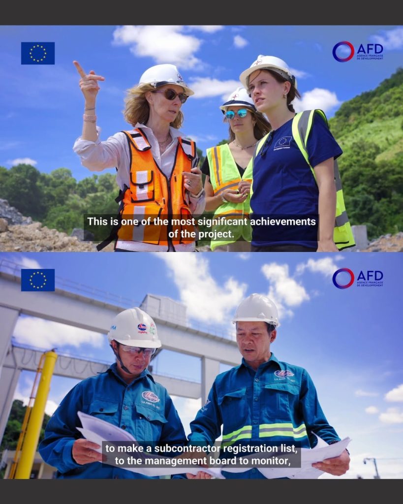 Close-up of workers on the Ialy hydropower site, frame from the documentary by 9G Pictures
