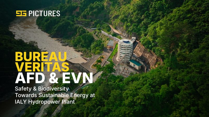 Hydropower plant extension project aerial view filmed by 9G Pictures