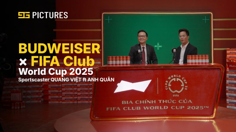Pundits Quang Việt and Anh Quân on the Budweiser FIFA Club World Cup 2025 talkshow set