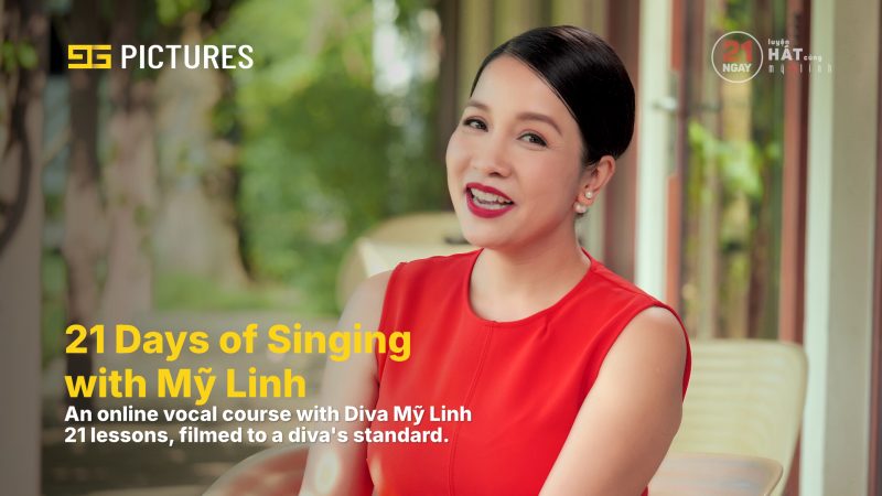Singer Mỹ Linh teaching a vocal lesson for VietVocal