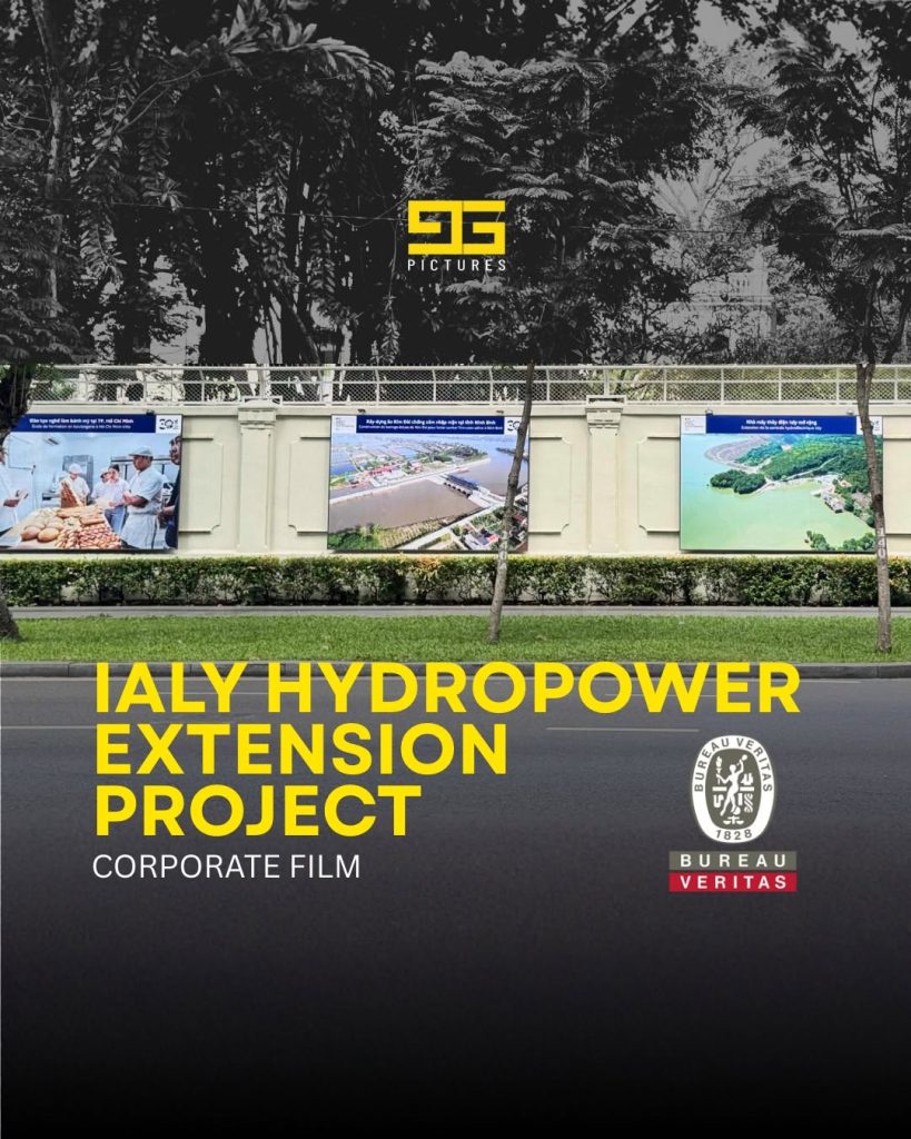 AFD 30-year photo exhibition wall at the Consulate General of France in Ho Chi Minh City, featuring the Ialy Hydropower Extension